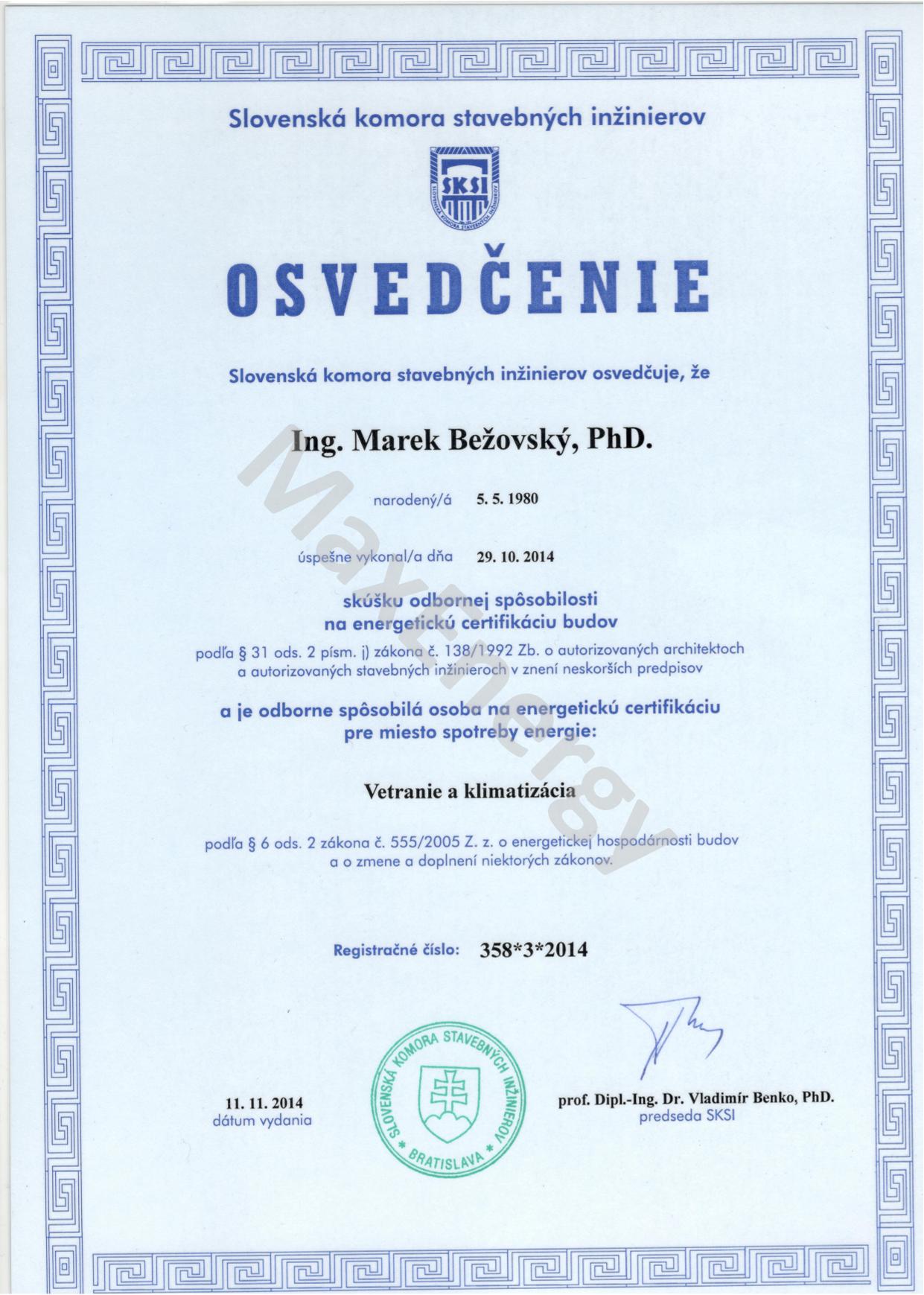Energetická certifikácia budov - Vetranie a klimatizácia